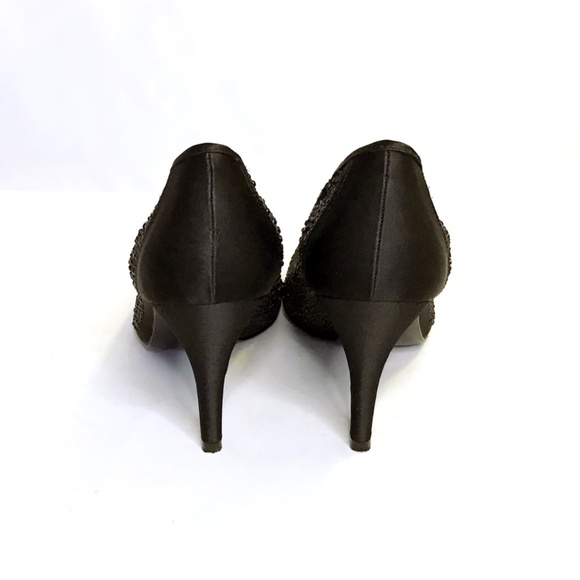Adrianna Papell-Black, Sparkly, Peep Toe pumps. Size 8. - Picture 3 of 4